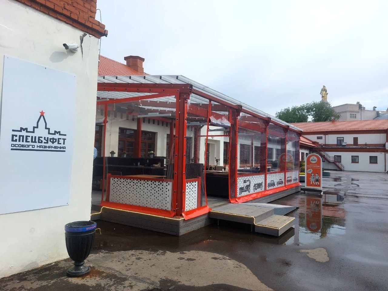 ПВХ шторы для летней террасы кафе в посёлке Куркино